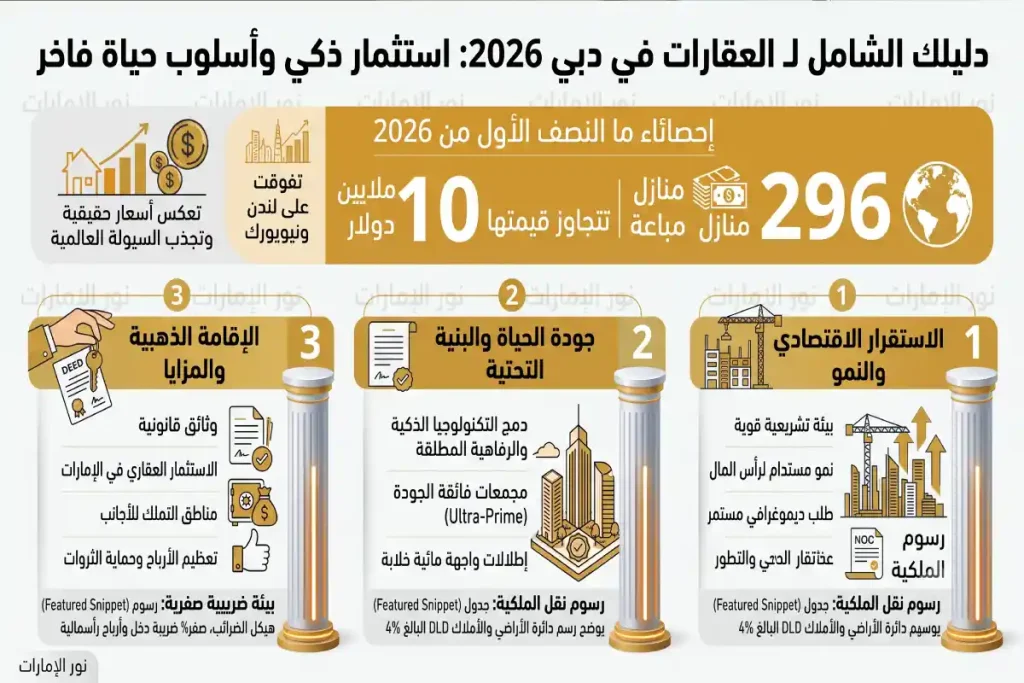 العقارات في دبي والصدارةعالمياً في العقارات الفاخرة